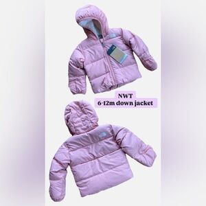 The North Face Down Jacket Rose Dust 6-12m hooded NWT fleece insulated puffer